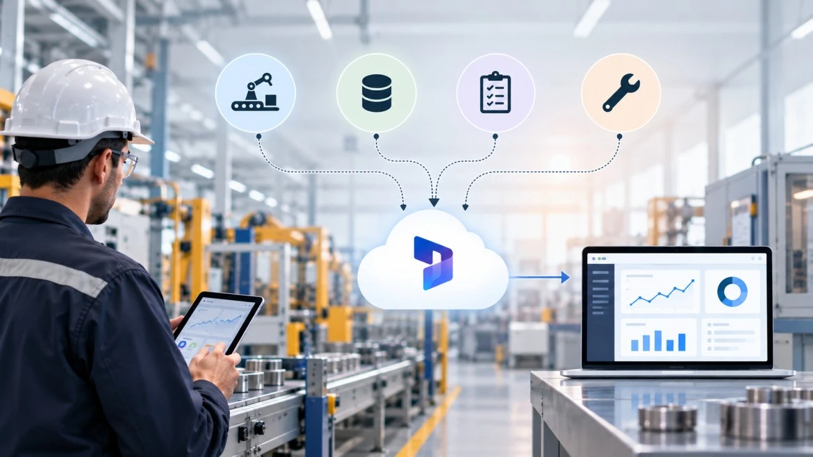 Dynamics Monk Dynamics 365 preventive quality management in manufacturing, connecting production data, quality processes, maintenance, and real-time analytics.